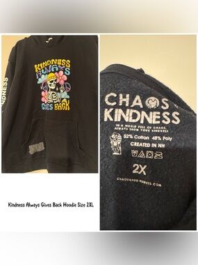 Black Hoodie - "Kindness Always Gives Back" Graphic